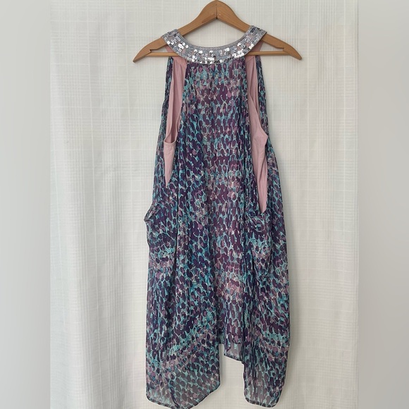 Free People Multicolor Sleeveless Blouse with Silver Accents - Picture 2 of 7